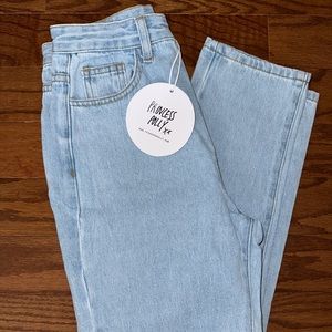 Princess Polly Fall In Line Jeans Light Wash Denim